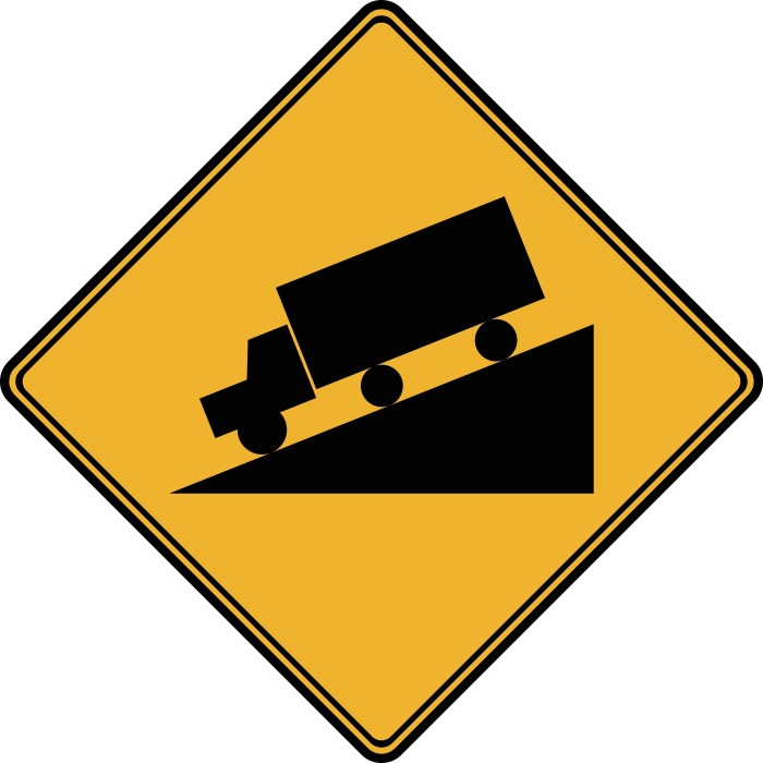 Truck on a hill sign meaning