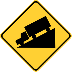 Truck on a hill sign meaning