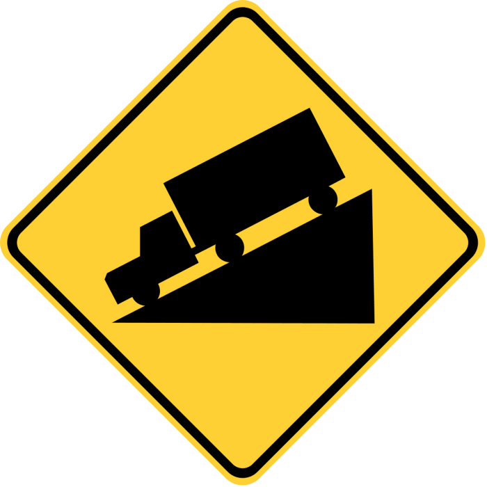 Truck on a hill sign meaning